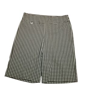 ATTYRE Checked Black / White STRETCHY SHORTS Bermuda 36 inch Waist 60's look